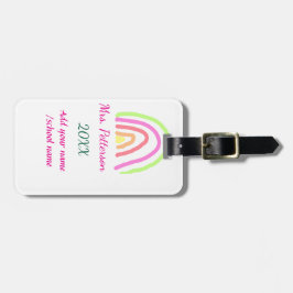 Färgregat rand lägger till lärare namn år bagagebricka