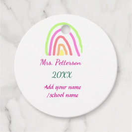 Färgregat rand lägger till lärare namn år gåvor etiketter