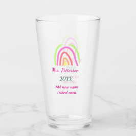 Färgregat rand lägger till lärare namn år glaskopp