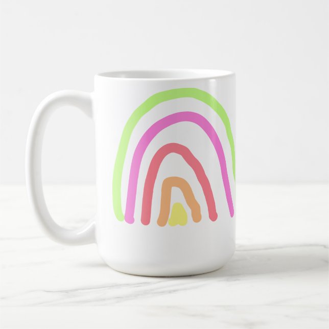 Färgregat rand lägger till lärare namn år kaffemugg (Vänster)