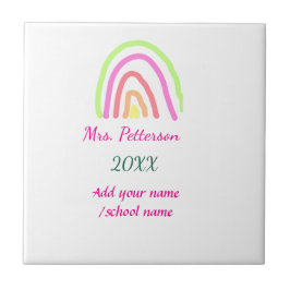 Färgregat rand lägger till lärare namn år kakelplatta