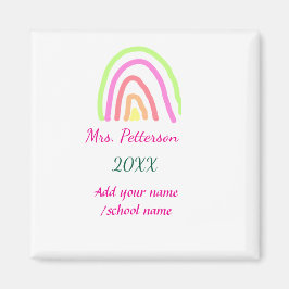 Färgregat rand lägger till lärare namn år magnet