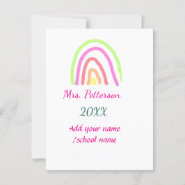 Färgregat rand lägger till lärare namn år vykort
