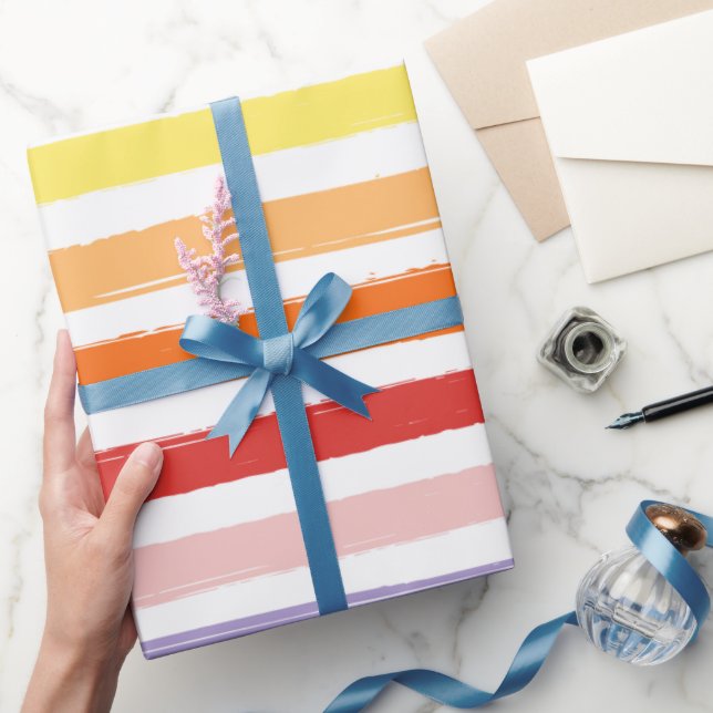 Färgregat Rand Mönster Presentpapper (Gifting)