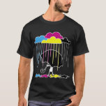 Färgregat Tee<br><div class="desc">© 2009 Socialite Designs. Ljusmoln (CMYK) och regn lämnande puddlar för färgad och ett tecken med paraply. Många stilar och färg av t-shirts att välja mellan.</div>