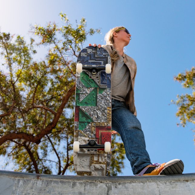 Färgrik 3D mosaik skateboard - Modern lyx (Utomhus 1)
