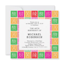 Färgrik 40th födelsedagsfest för kinesisk Proverb