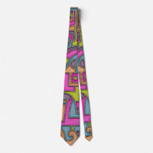 Färgrik 60-tals Mod Geometrisk Abstrakt Slips