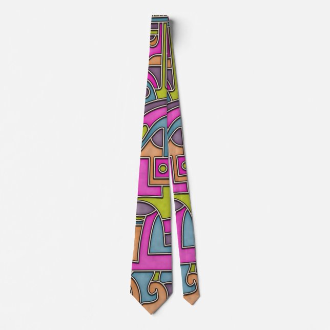 Färgrik 60-tals Mod Geometrisk Abstrakt Slips (Framsida)