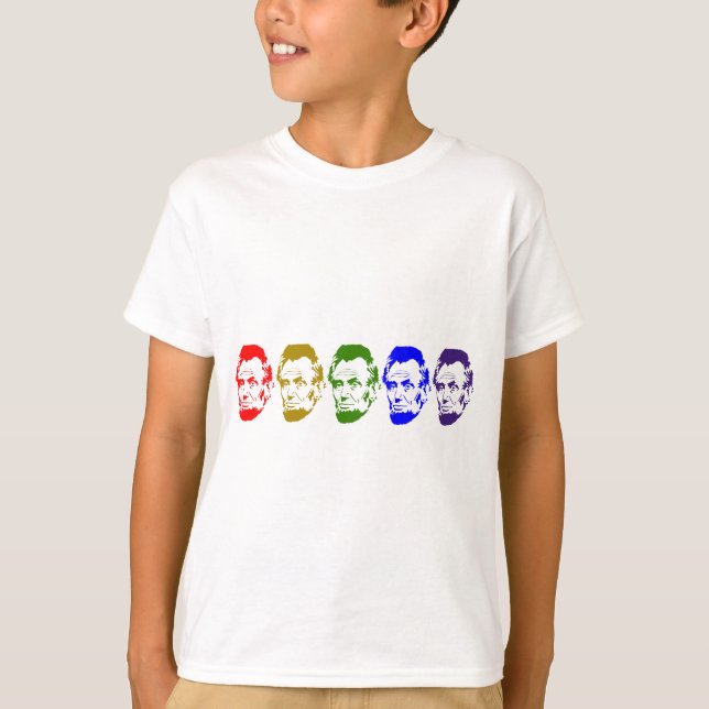 Färgrik Abe Lincoln abstrakt konst T Shirt (Framsida)