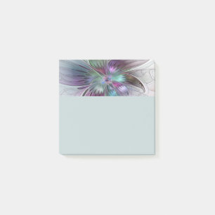 Färgrik Abstrakt Blomma Modern Blommig Fraktal Kon Post-it Block