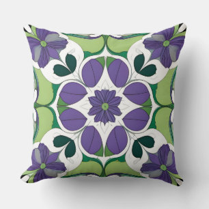 Färgrik Abstrakt Blommig Design Kudde