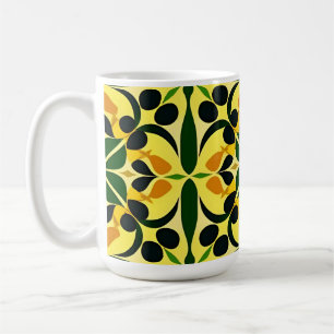Färgrik Abstrakt Blommönster Kaffemugg