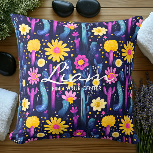Färgrik Abstrakt Blommönster Kudd Design Kudde