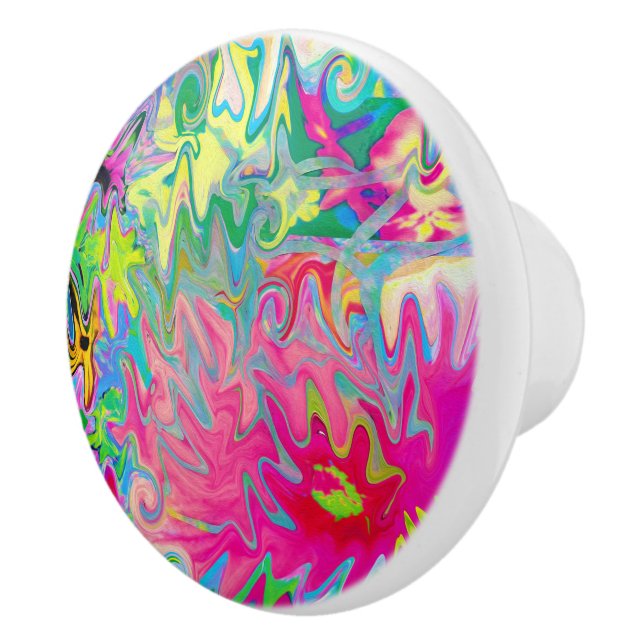 Färgrik abstrakt blomsterträdgårdskollage knopp (Höger)