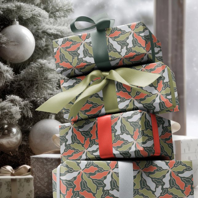 Färgrik Abstrakt Botanisk  Presentpapper (Colorful Abstract Botanical Wrapping Paper by Ricaso - a stunning modern holiday gift wrap )