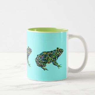 Färgrik abstrakt Bullfrogmugg Två-Tonad Mugg