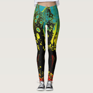 Färgrik abstrakt damasker - "början ", leggings