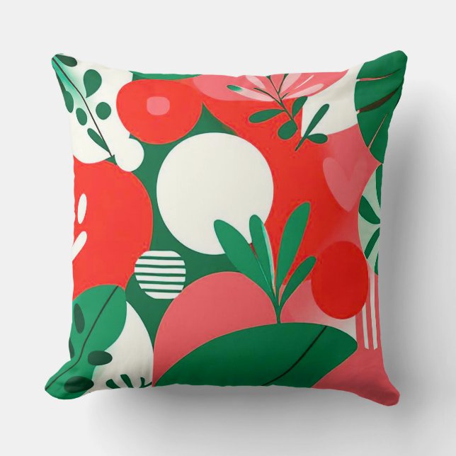 Färgrik abstrakt design kudde (Framsida)
