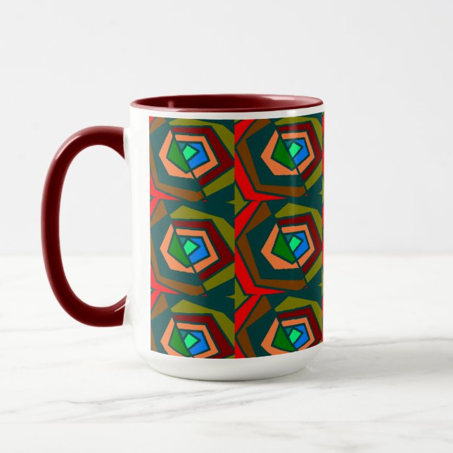 Färgrik abstrakt designmugg mugg (Vänster)