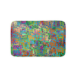 Färgrik abstrakt Digital konst med kvadrerar Badrumsmatta