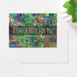 Färgrik abstrakt Digital modern konst noterar Visitkort