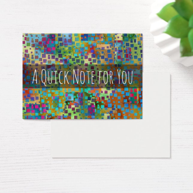 Färgrik abstrakt Digital modern konst noterar Visitkort (Skivbord)