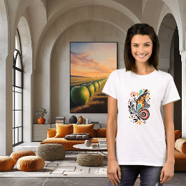 Färgrik Abstrakt Fjäril Konst Design T Shirt