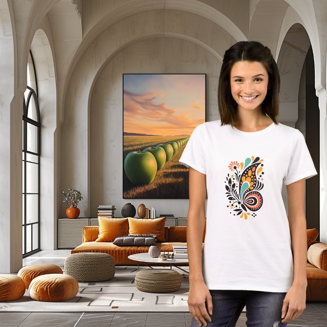 Färgrik Abstrakt Fjäril Konst Design T Shirt (Skapare uppladdad)