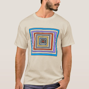 Färgrik Abstrakt Geometrisk Fyrkantig Mönster T-Sh T Shirt