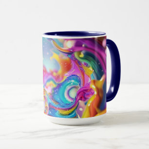 Färgrik Abstrakt Grafisk Modern Design 15oz Mugg