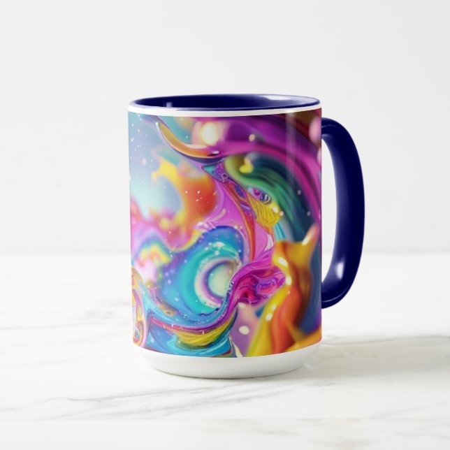 Färgrik Abstrakt Grafisk Modern Design 15oz Mugg (Framsida höger)