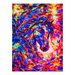 Färgrik Abstrakt Hästporträtt Impasto Fototryck