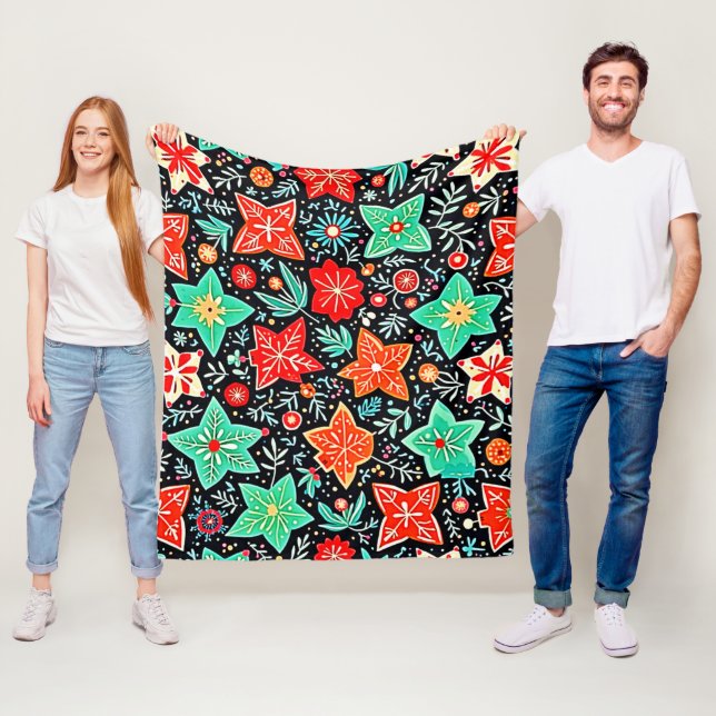 Färgrik Abstrakt Högtidsdesign Fleecefilt (På plats)