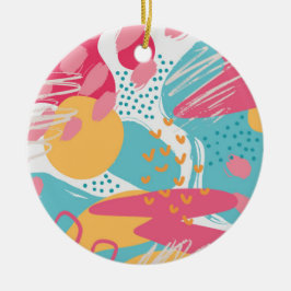 Färgrik Abstrakt Julgransprydnad Keramik