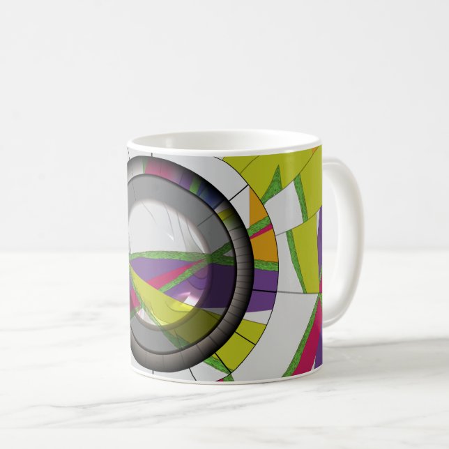 Färgrik Abstrakt Kaffemugg (Framsida höger)