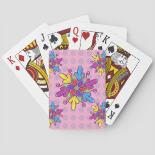 Färgrik Abstrakt Kalejdoskop Blommönster Casinokort