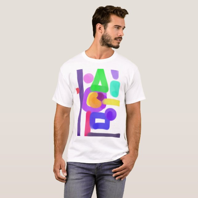 Färgrik Abstrakt Konst 14 T Shirt (Hel framsida)