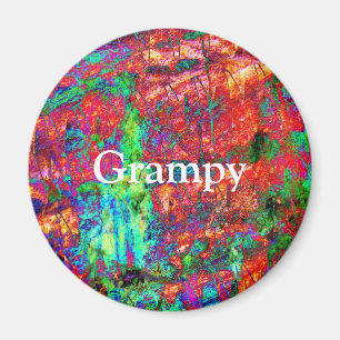 Färgrik abstrakt konst Grampy Magnet