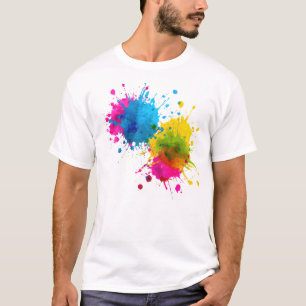 Färgrik Abstrakt Konst Med Målarfärgssprut   Vibra T Shirt