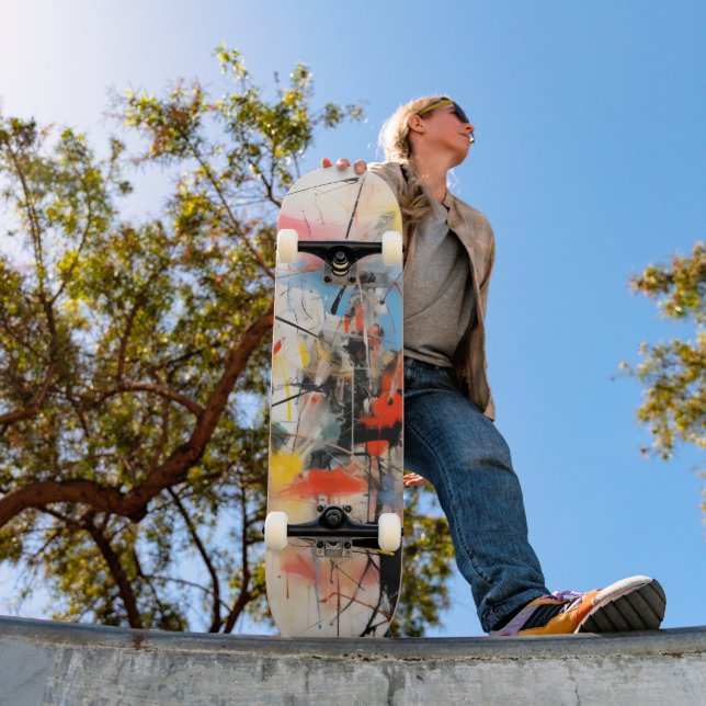 Färgrik Abstrakt Konst Mini Skateboard Bräda 18,5 Cm (Utomhus 1)