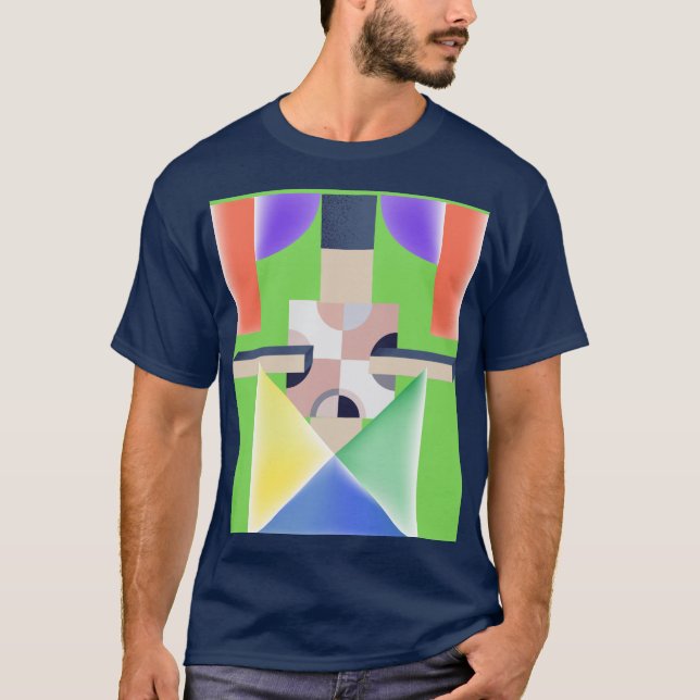 FÄRGRIK ABSTRAKT KONST T SHIRT (Framsida)