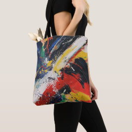 Färgrik Abstrakt Konstnärlig Tote Bag med Färgfläc Tygkasse