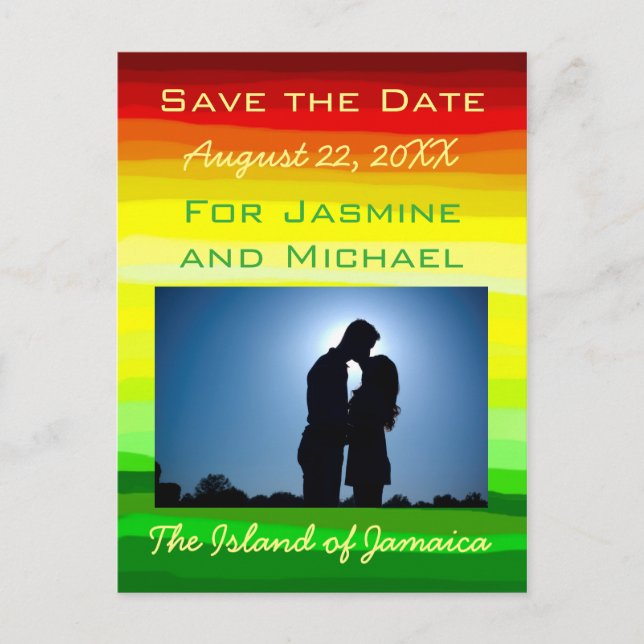 Färgrik abstrakt landskap - sparan daterar meddelande vykort (Framsida)