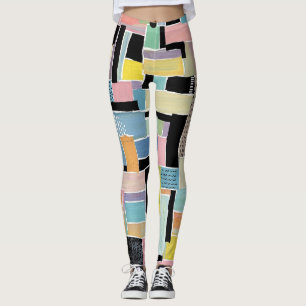 Färgrik Abstrakt Lappverksmönster (2) Leggings