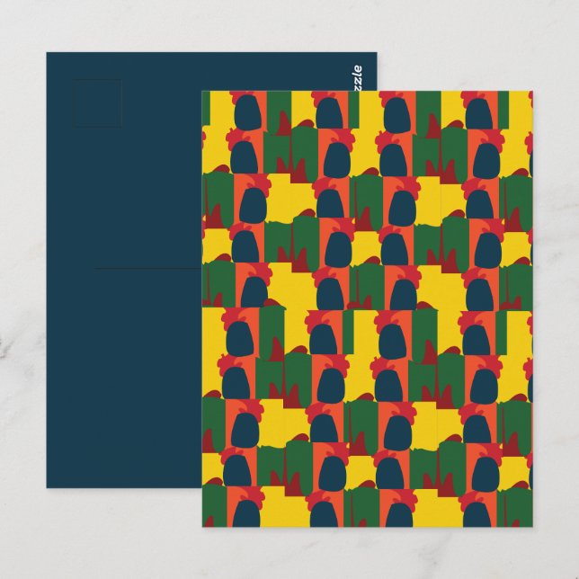 Färgrik Abstrakt Målning Vykort (Fram/baksida)