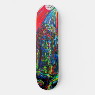 Färgrik Abstrakt Man Olja på duk Skateboard Bräda 20,5 Cm