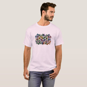 Färgrik Abstrakt Mänsklig Mönster T-Shirt Modern