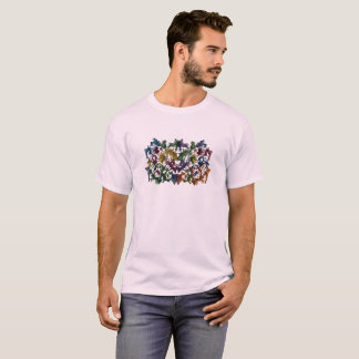 Färgrik Abstrakt Mänsklig Mönster T-Shirt | Modern