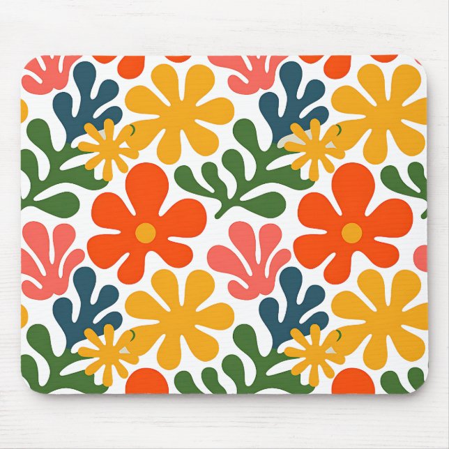 Färgrik Abstrakt Matisse Blommig Retrokonst Musmatta (Framsidan)